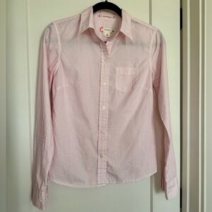 American Eagle Pink Striped Button Down Shirt